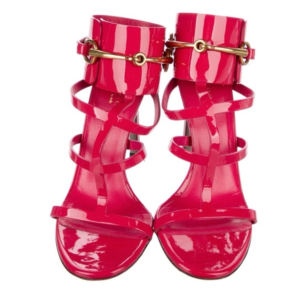 Gucci Ursula Pink Patent Leather Heels